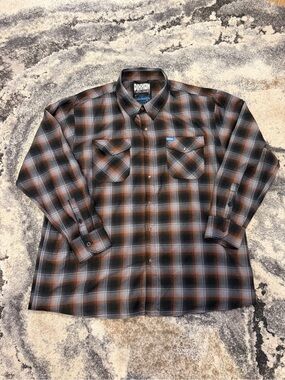 DIXXON Black and Brown Plaid Men's Button-Down Shirt